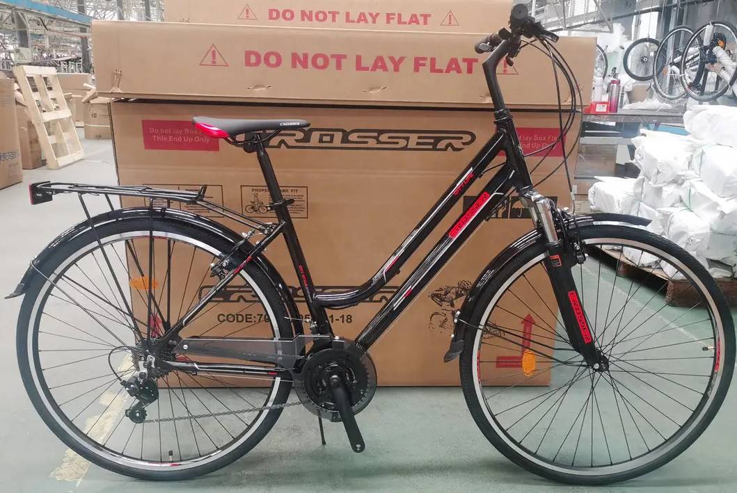 Велосипед Crosser City Life Lady 28", розмір M рама 18, 2021, Чорно-червоний